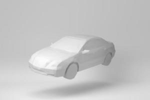 Car Isolated on white background. polygon minimal concept. monochrome. 3D render. photo