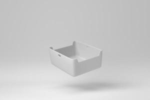 Documents storage box on white background. minimal concept. monochrome. 3D render. photo