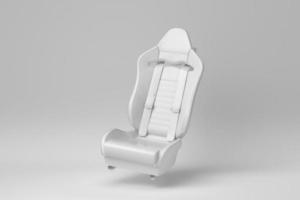 asiento de coche aislado sobre fondo blanco. concepto mínimo. monocromo. procesamiento 3d foto