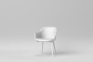 silla moderna blanca sobre fondo blanco. concepto mínimo. procesamiento 3d foto