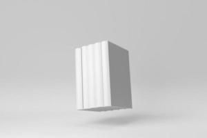 Stack of books on white background. for mockup scene. 3D render. photo