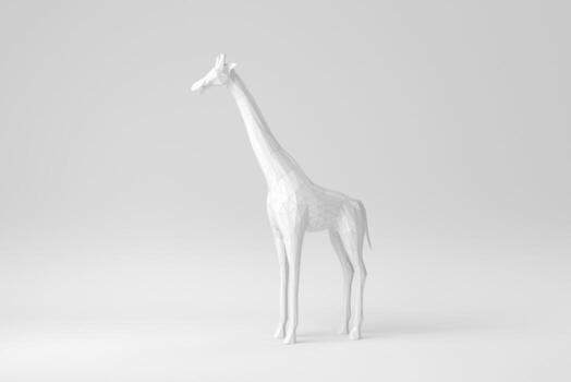Abstract giraffe of geometric shapes. Abstract polygon giraffe on white background. Design Template, Mock up. 3D render. photo