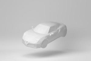 Car Isolated on white background. polygon minimal concept. monochrome. 3D render. photo