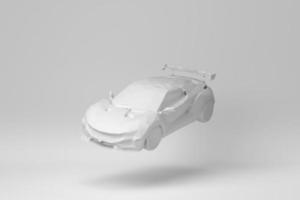 Car Isolated on white background. polygon minimal concept. monochrome. 3D render. photo