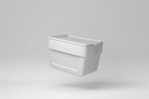 hielera. refrigerador de mano aislado sobre fondo blanco. concepto mínimo. monocromo. procesamiento 3d foto