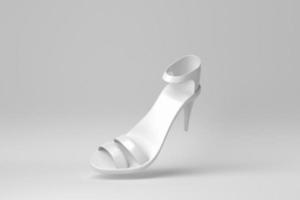 tacones altos de mujer sobre fondo blanco. concepto mínimo. procesamiento 3d foto