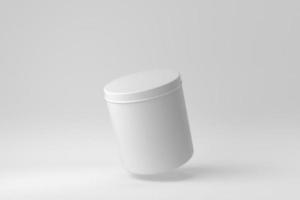 Round box on white background. Design Template, Mock up. 3D render. photo