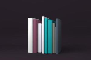 Stack of books. minimal concept idea creative. 3D render. photo