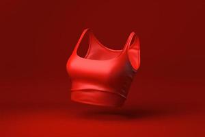 Red Tank Top floating in red background. minimal concept idea creative. monochrome. 3D render. photo