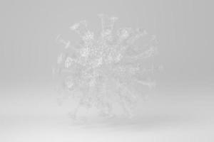 Virus. Different Kinds of Viruses. Disease germ. Coronavirus on white background. polygon minimal concept. monochrome. 3D render. photo