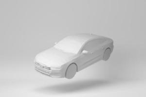 coche aislado sobre fondo blanco. concepto mínimo de polígono. monocromo. procesamiento 3d foto