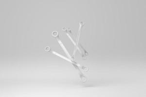ring wrench on white background. minimal concept. monochrome. 3D render. photo