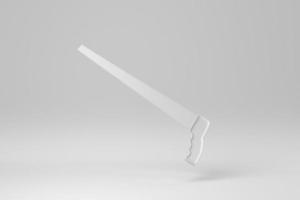 Saw with Tough Blade on white background. minimal concept. monochrome. 3D render. photo