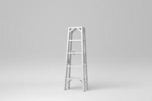 Ladder isolated on white background. minimal concept. monochrome. 3D render. photo