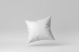 Blank soft pillow on white background. minimal concept. 3D render. photo