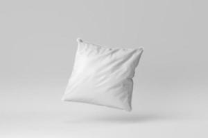 Blank soft pillow on white background. minimal concept. 3D render. photo