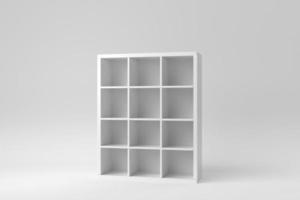 armario blanco vacío sobre fondo blanco. plantilla de diseño, maqueta. procesamiento 3d foto