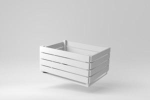 Wooden crate on white background. Design Template, Mock up. 3D render. photo