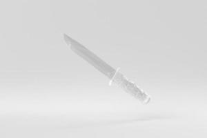 Dagger on a white background. Abstract polygonal minimal concept. monochrome. 3D render. photo