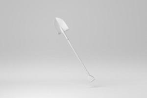 Shovel isolated on white background. minimal concept. monochrome. 3D render. photo