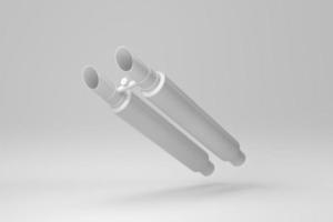 Car Exhaust Pipe on white background. minimal concept. monochrome. 3D render. photo