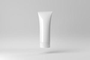 Cosmetic product display on a white background for skin care product presentation. 3D render. photo