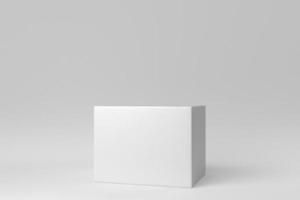 White cube on white background. minimal concept. 3D render. photo