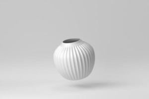 Ceramic vase on white background. minimal concept. 3D render. photo