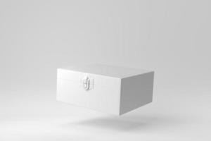 White box on white background. Design Template, Mock up. 3D render. photo