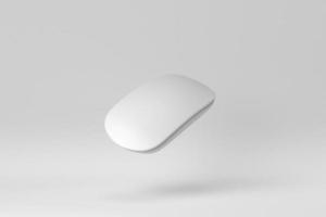Modern computer mouse on white background. Design Template, Mock up. 3D render. photo