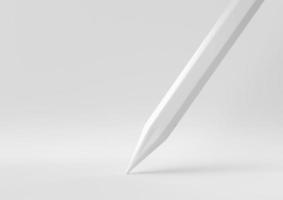 White Pencil drawing line in white background. minimal concept idea creative. monochrome. 3D render. photo