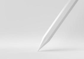 White Pencil drawing line in white background. minimal concept idea creative. monochrome. 3D render. photo