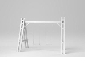 Swing isolated on white background. minimal concept. monochrome. 3D render. photo