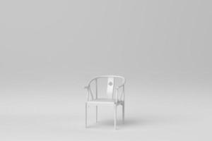 Chinese chair on white background. minimal concept. 3D render. photo