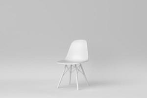 silla moderna blanca sobre fondo blanco. concepto mínimo. procesamiento 3d foto