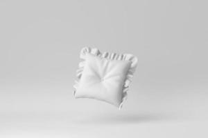 Blank soft pillow on white background. minimal concept. 3D render. photo