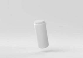 White Jar floating in white background. minimal concept idea creative. monochrome. 3D render. photo