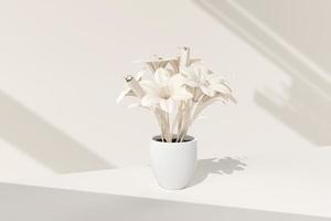 Tree pot in white background. minimal concept idea creative. 3D render. photo