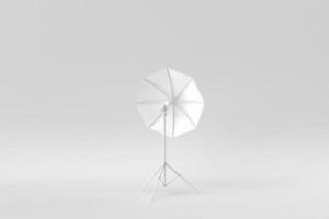 Spotlights realistic on a white background. minimal concept. monochrome. 3D render. photo