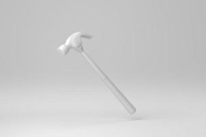 hammer isolated on white background. Handyman tool for home repair. minimal concept. monochrome. 3D render. photo