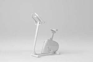 Exercise bike cardio workout at fitness gym on white background. machine aerobic for slim and firm healthy. 3D render. photo