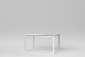 table on white background. minimal concept. 3D render. photo