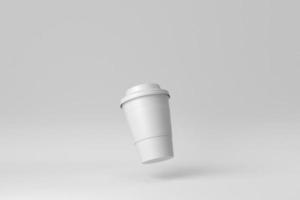 Plastic coffee cup on white background. Design Template, Mock up. 3D render. photo