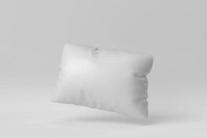 Blank soft pillow on white background. minimal concept. 3D render. photo