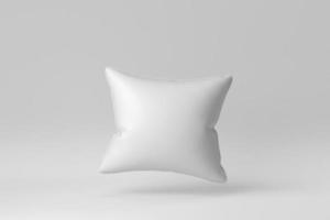 Blank soft pillow on white background. minimal concept. 3D render. photo