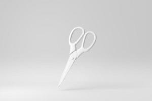 Scissors on white background. Paper minimal concept. 3D render. photo