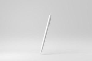 Metal pen on white background. Design Template, Mock up. 3D render. photo