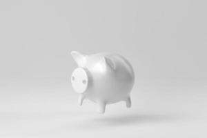 Piggy bank on white background. Design Template, Mock up. 3D render. photo