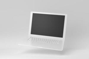 portátil o portátil sobre fondo blanco. plantilla de diseño, maqueta. procesamiento 3d foto