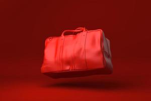 Red Bag Women Fashion accessories floating in red background. minimal concept idea creative. 3D render. photo